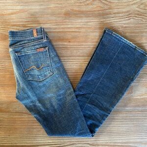 7 For All Mankind Dark Blue Wide Leg Jeans